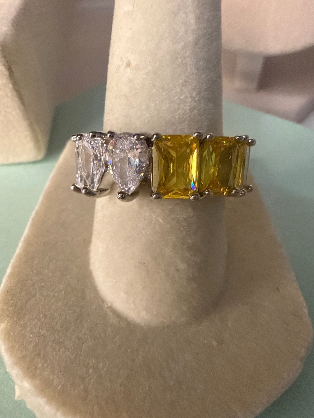 Yellow and Clear Eternity Band